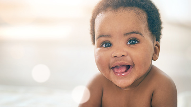 Baby talking his first words