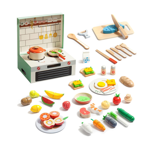 Giant Bean Wooden Play Food Set Kitchen