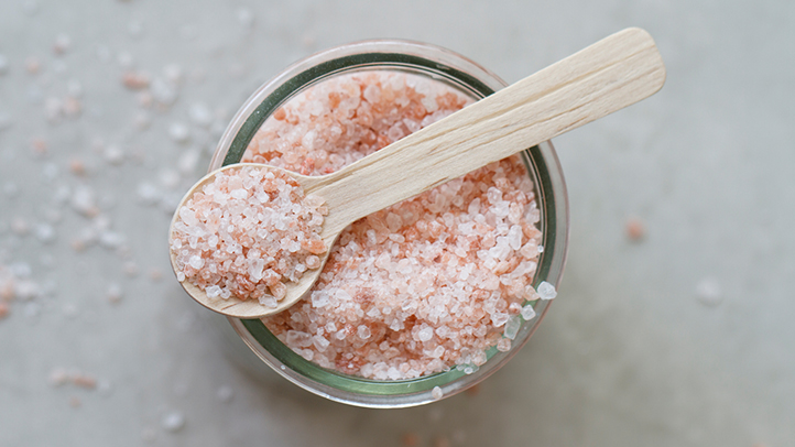 pregnancy test with salt, bowl of salt with spoonful of salt on top